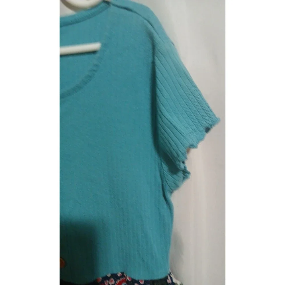 Wonder Nation Girls Blue  Dress L (10-12 ) W/Flowers